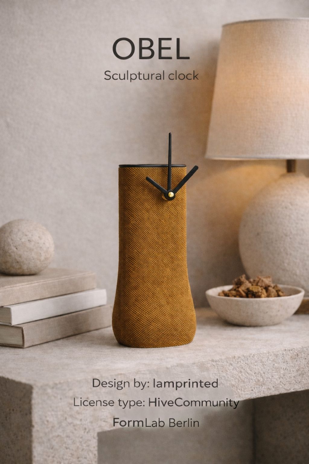 Obel - Sculptural Table Clock